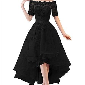 Black high-low dress